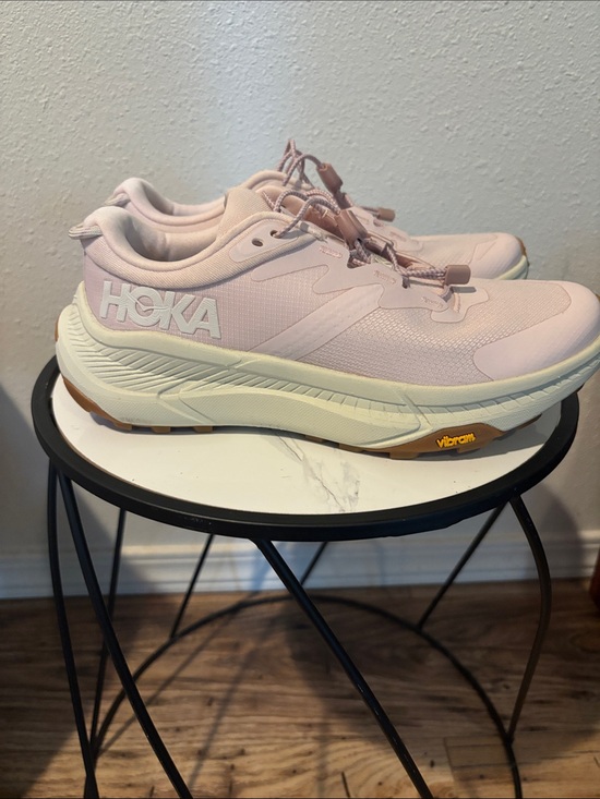 Hoka Shoes - Hoka Women's Pale Pink Trail Running Shoe with Cream Midsole